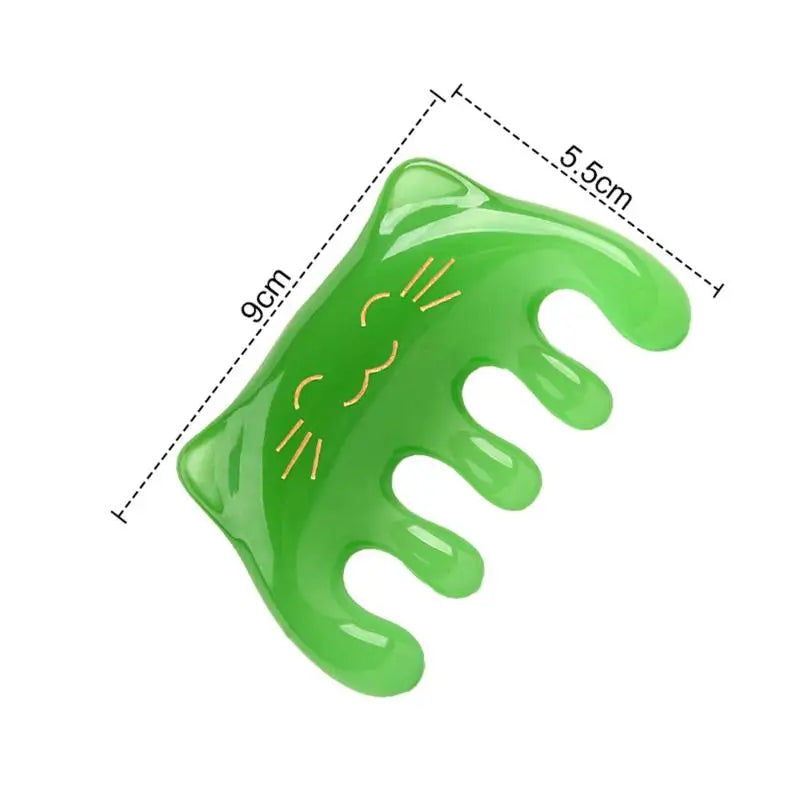 1 Pcs Resin Wide Toothed Comb Tighten Skin Reduce Guasha SPA Scalp Massage Brush Pocket Comb Skin/Hair Care Tool Peaceful Pleasures Health and Wellness Green
