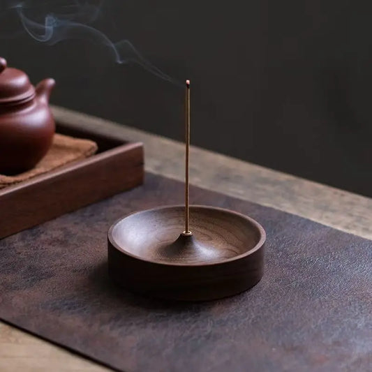 Solid Wood Incense Burner | Ebony Acacia Tea Ceremony Holder Incense Burner Peaceful Pleasures Health and Wellness