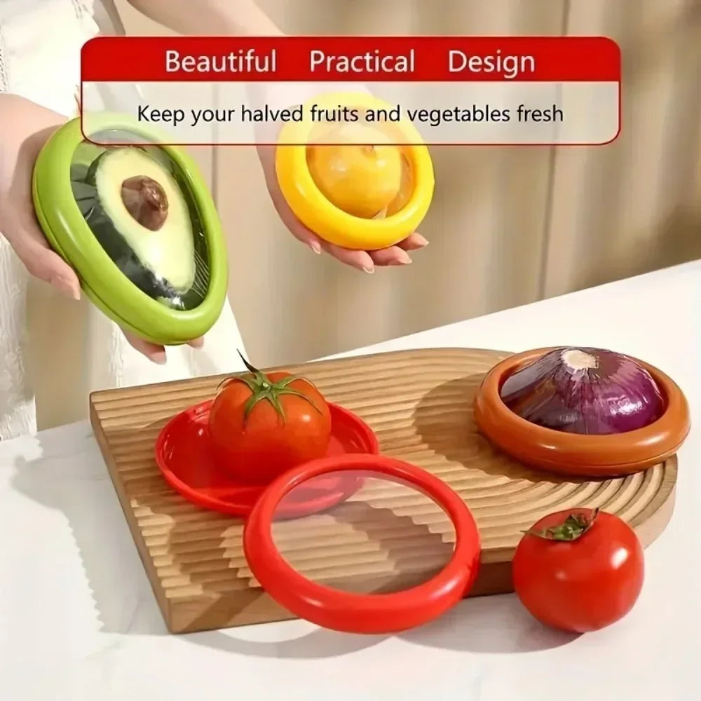 1/4Pcs Onion Storage Avocado Saver Holder Reusable Storage Containers Avocado keeper Tomato Saver and Lemon holder for Fridge Peaceful Pleasures Health and Wellness