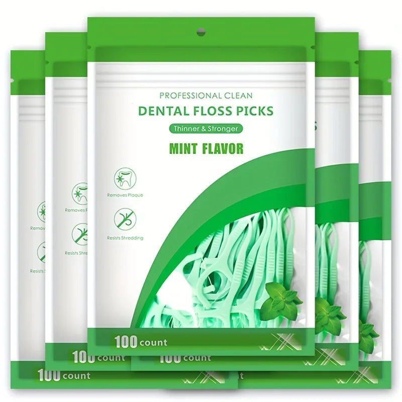 Mint Floss Picks Ultra-Fine Toothpick Sticks 100/300 Pcs