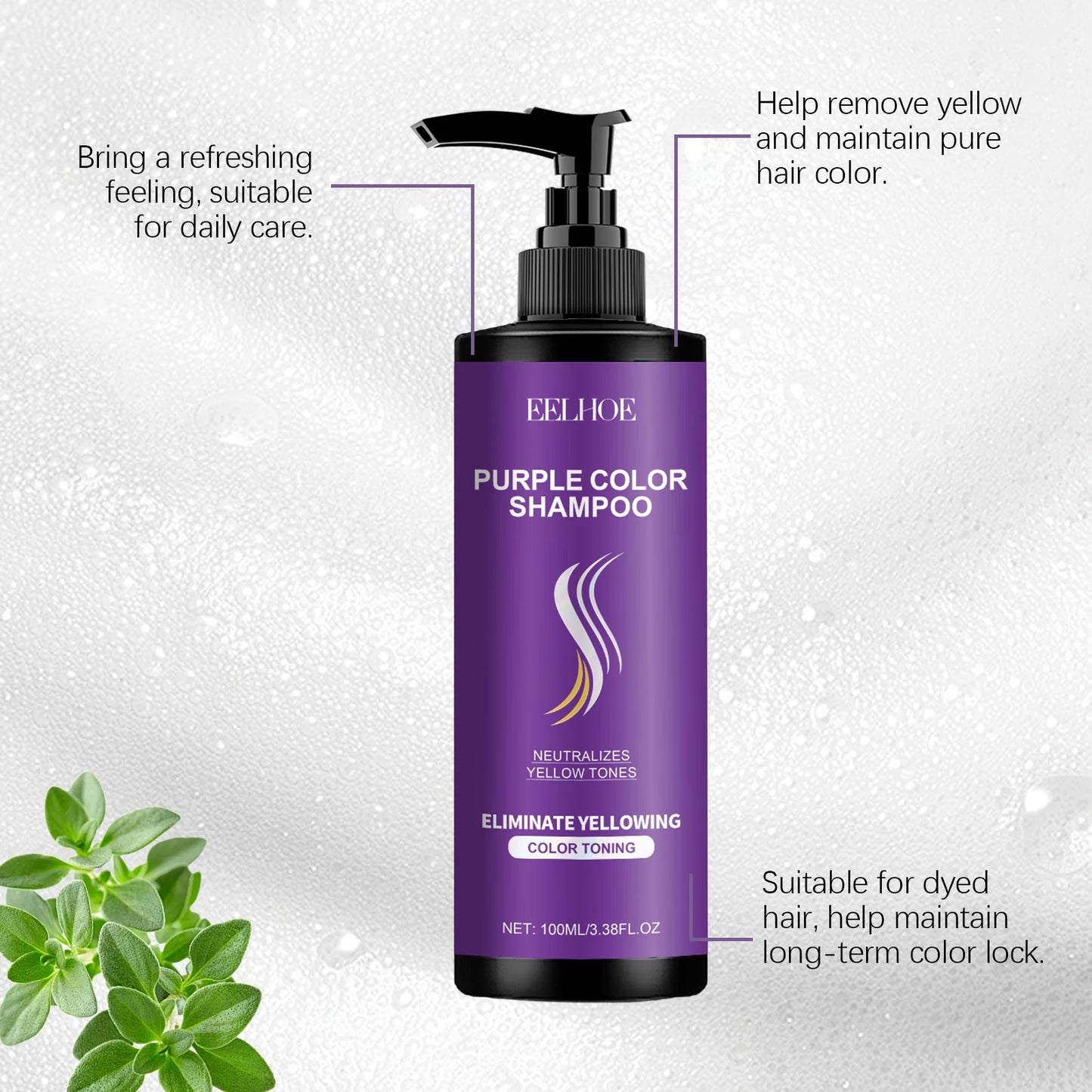 Eelhoe Purple Shampoo – Anti-Brass Toning for Blonde & Gray