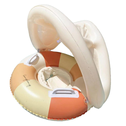 Baby Pool Float with Sun Canopy | Inflatable Swim Ring Ages 0–4 Baby Pool Float Peaceful Pleasures Health and Wellness