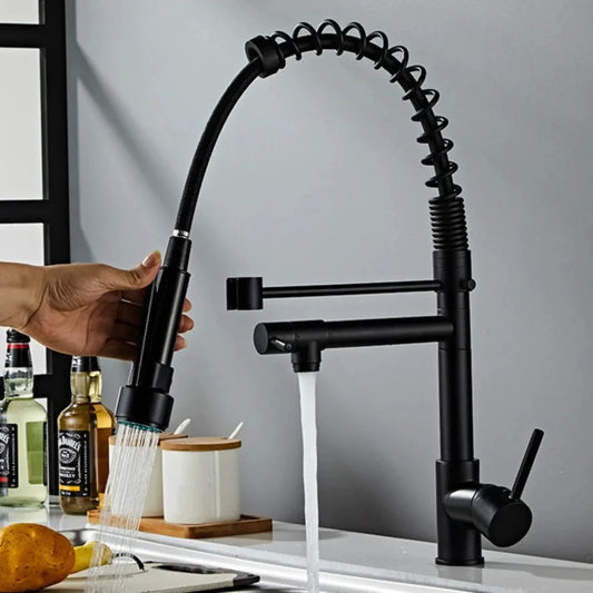 All-Copper Pull-Down Spring Kitchen Faucet | Hot Cold & Purified Kitchen Faucet Peaceful Pleasures Health and Wellness
