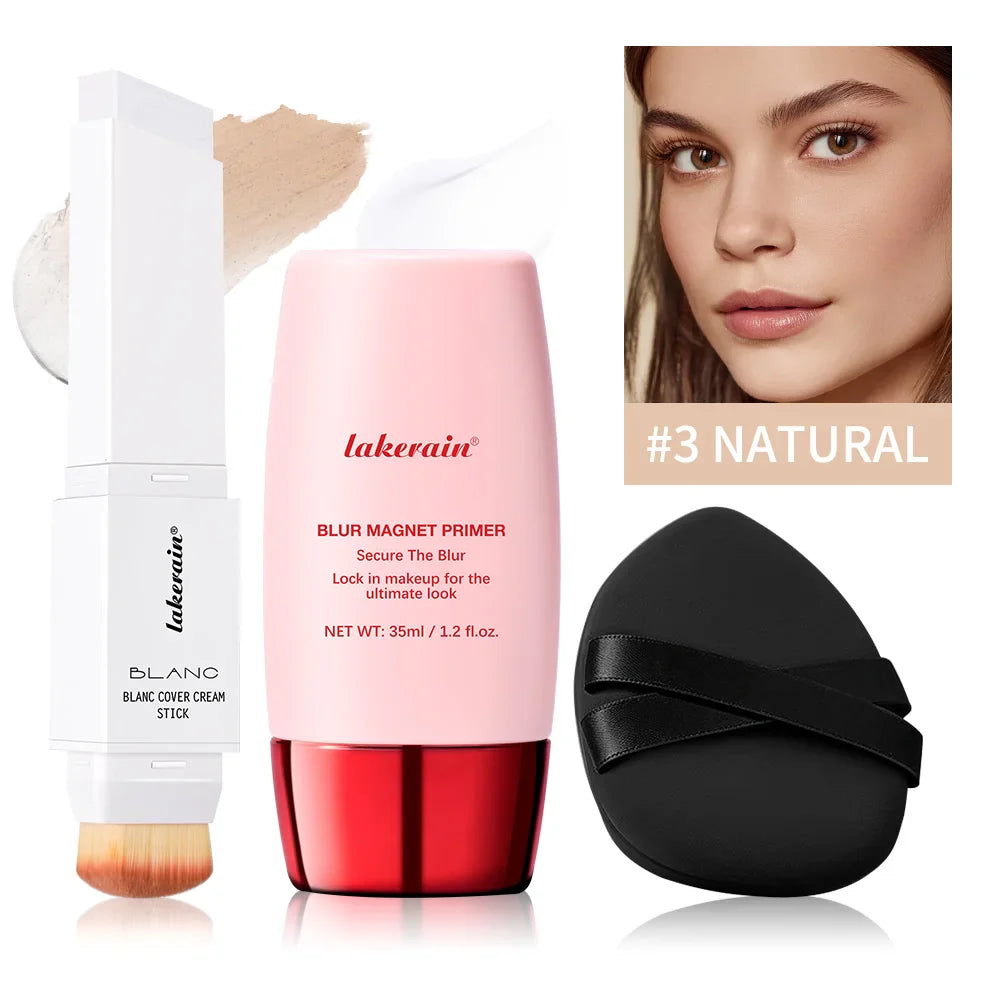 Blur Magnet Primer & Color-Change Foundation Stick | Korean Makeup