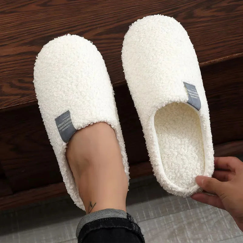 Women's Soft Fur Non-Slip Indoor Slippers – Flat House Shoes