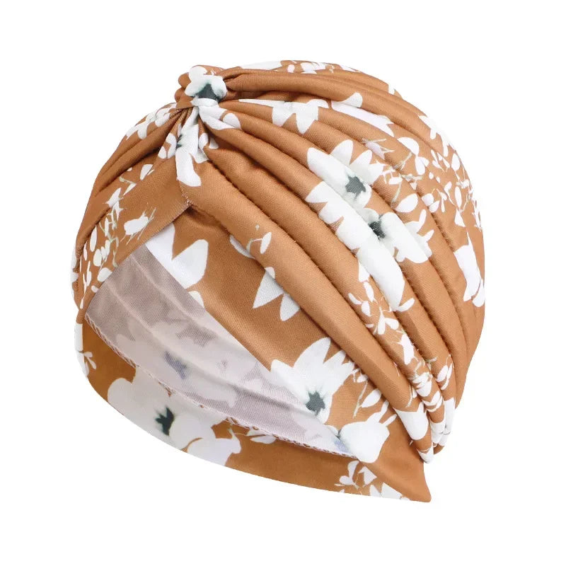 Women's Cotton Print Turban Hijab Head Wrap Scarf | 8 Colors