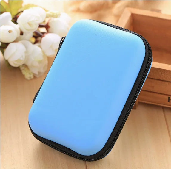 Organizing Storage Bag for Data Cable Phone Charger Headphone - Zipper Change Bag - Home Office Essential Peaceful Pleasures Health and Wellness Blue M
