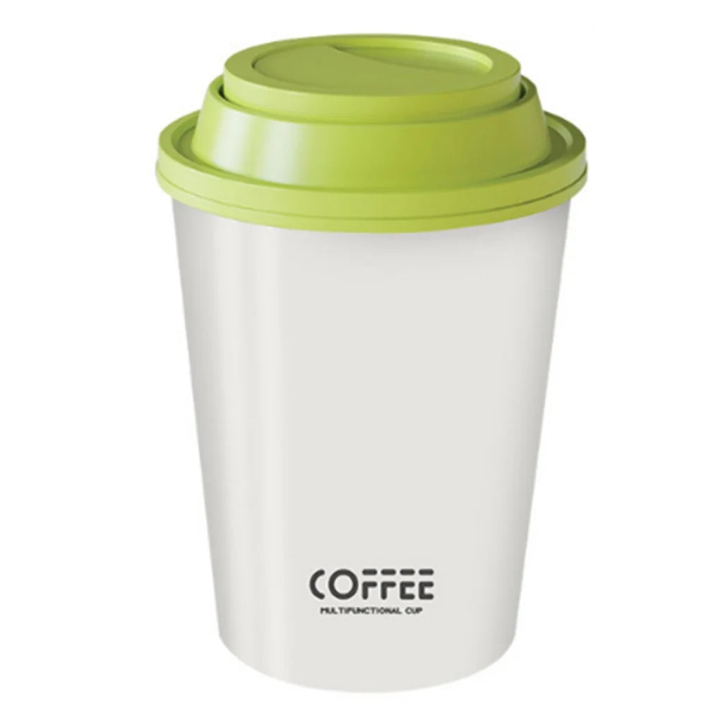 7 in 1 Children's Stationery Set Coffee Cup Shape with Fan Children's Creative Stationery Cup Stapler with Lamp Peaceful Pleasures Health and Wellness White