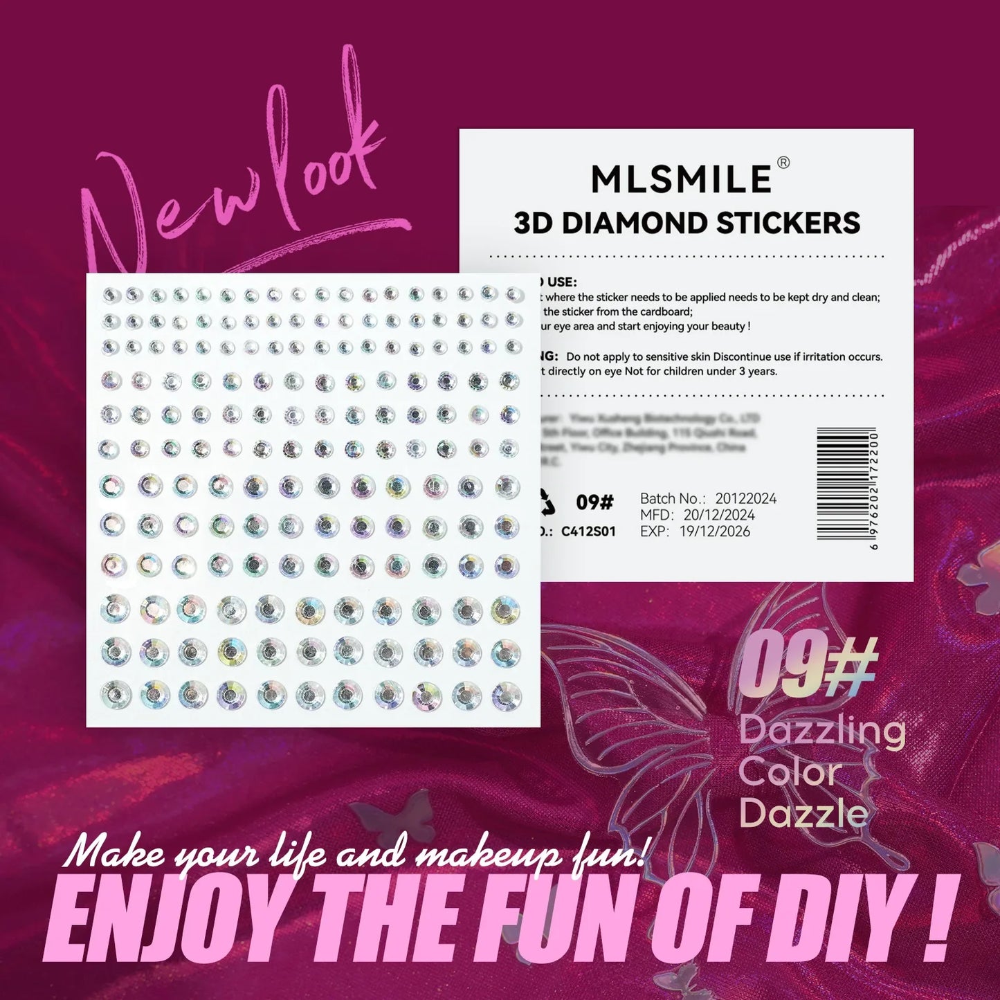 MLSMILE 3D Laser Face Stickers – Eye Makeup Temporary Tattoos