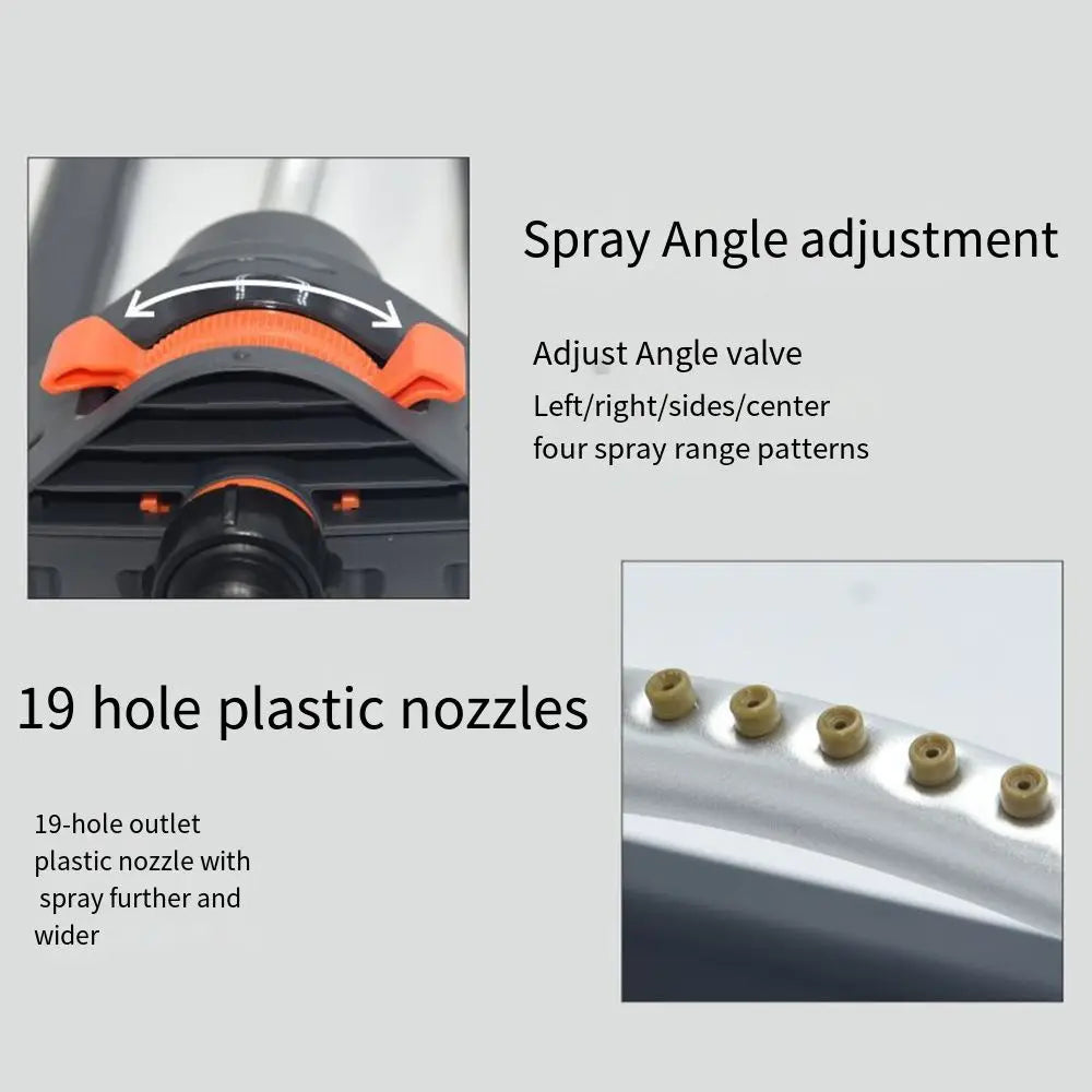 19-Nozzle Oscillating Lawn Sprinkler | Aluminum Adjustable