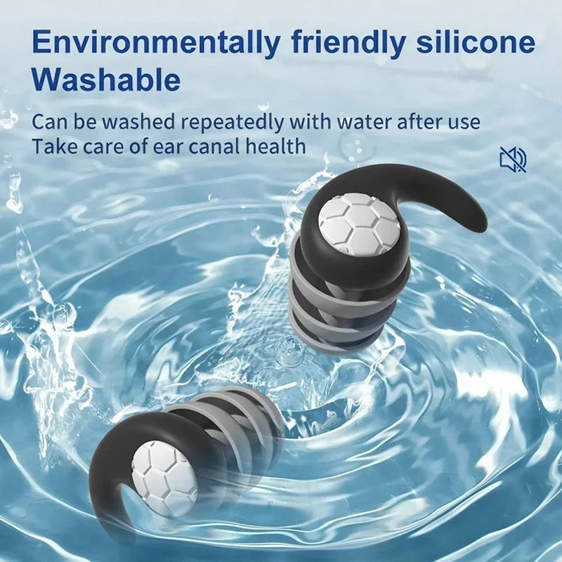 1 Pair Soft Silicone Earplugs - Noise Canceling, Waterproof, Comfortable Fit, for Sleep, Swimming, Creating a Silent Environment Peaceful Pleasures Health and Wellness