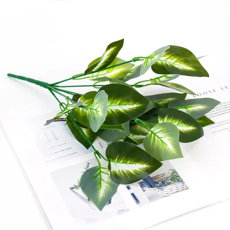 Artificial Silk Taro & Dieffenbachia Leaf Plant – Home Decor