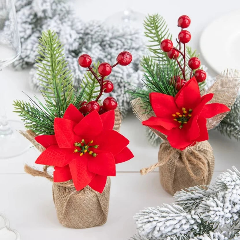 Artificial Flower Bonsai Set 2/5pcs – Home & Wedding Décor