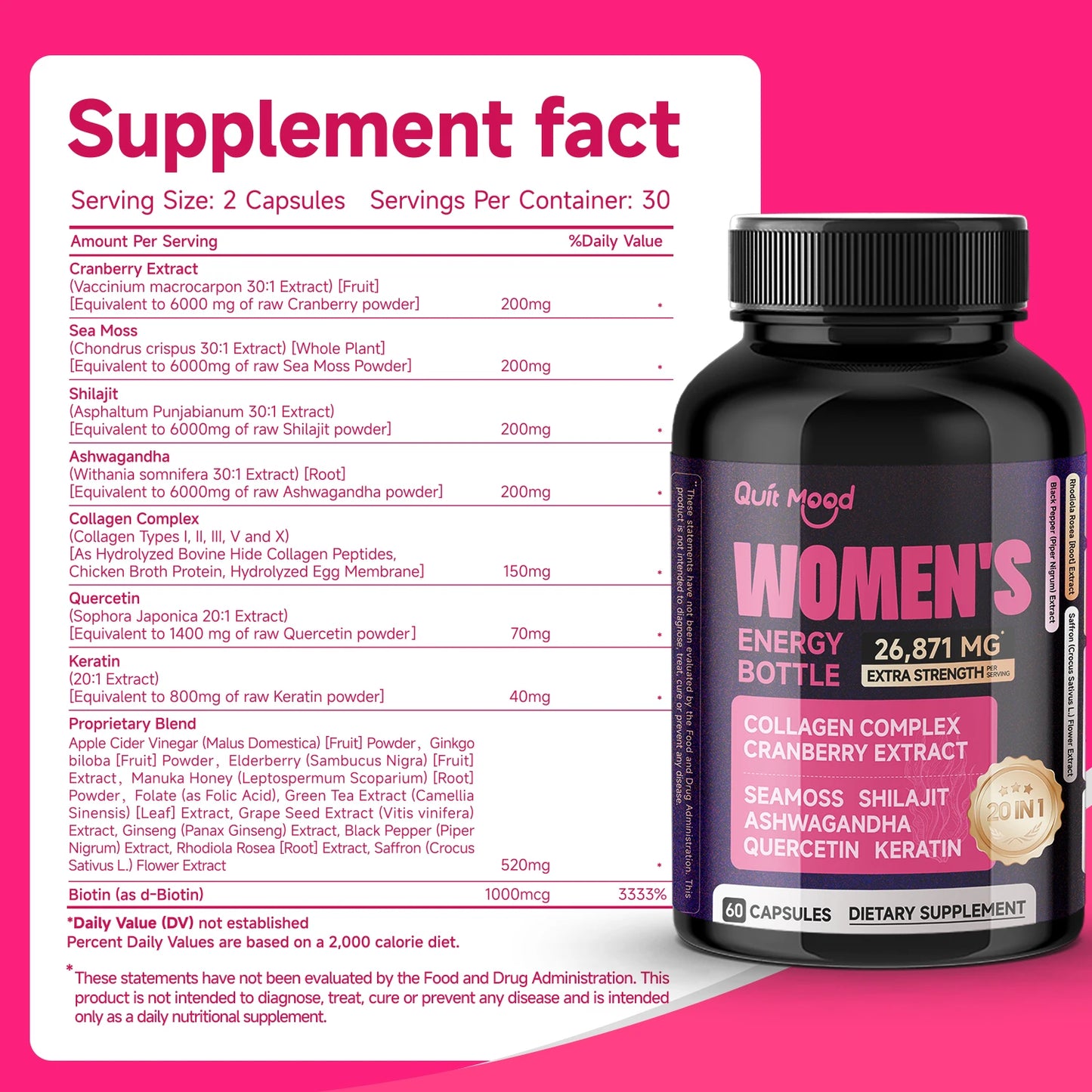 Women’s Natural Energy Capsules – Vitality & Stress Relief Peaceful Pleasures Health and Wellness