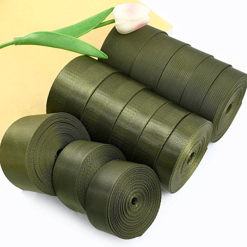 20/25/32/38/50mm ArmyGreen Nylon Webbing for Bag Strap 5Meters Dog Collar Ribbon Tapes Luggage Belt Bias Binding Sewing Trims Peaceful Pleasures Health and Wellness