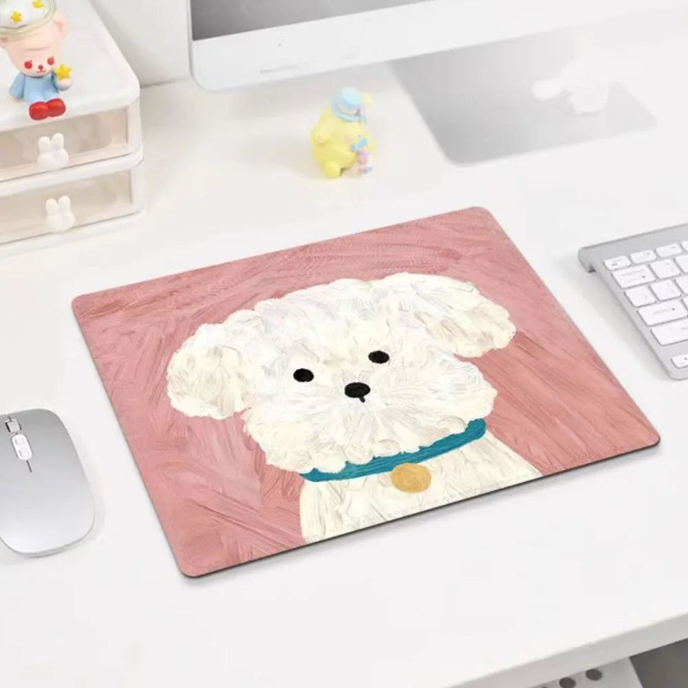 Portable Keyboard Mats Cartoon Mouse Pad Desk Mat Anti-Slip Dog Mouse Mat Cartoon Cute Keyboard Mat Office Supplies Peaceful Pleasures Health and Wellness