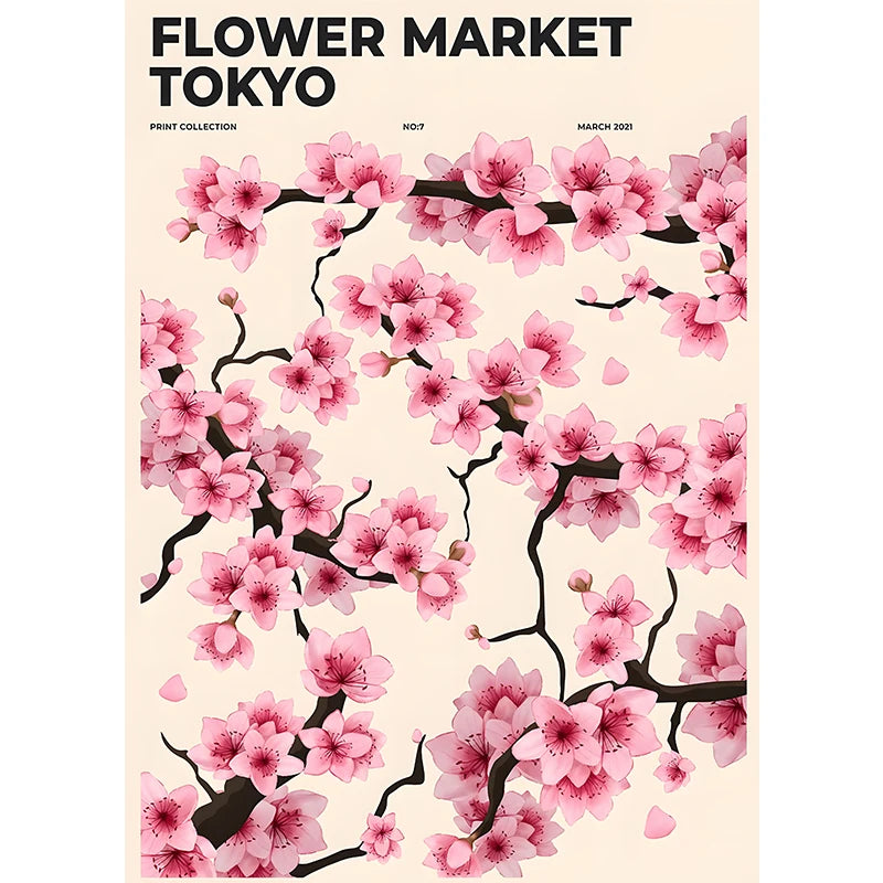 Flower Market Paris New York City Name Poster Print Abstract Plant Wall Art Canvas Painting Picture Living Room Home Decoration Peaceful Pleasures Health and Wellness F 35x45cm
