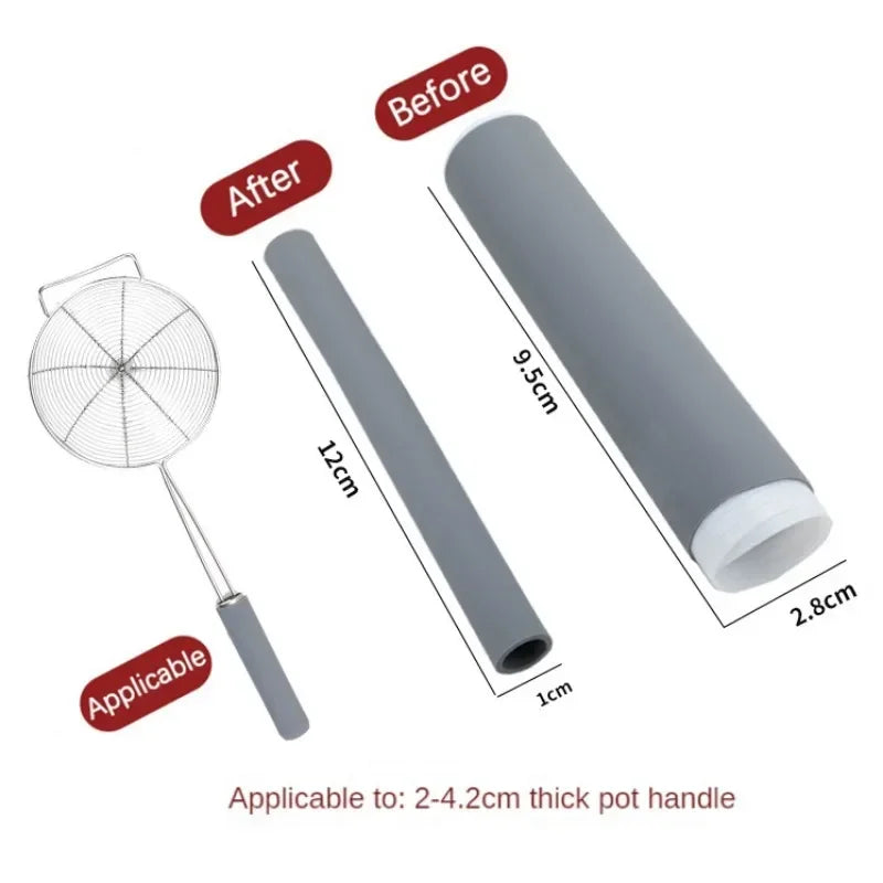 Frying Pan Handle Insulation Sleeve Rubber Sleeve for Iron Cooker Stainless Steel Pan Handle Sleeves Kitchen Tool Accessories Peaceful Pleasures Health and Wellness trumpet