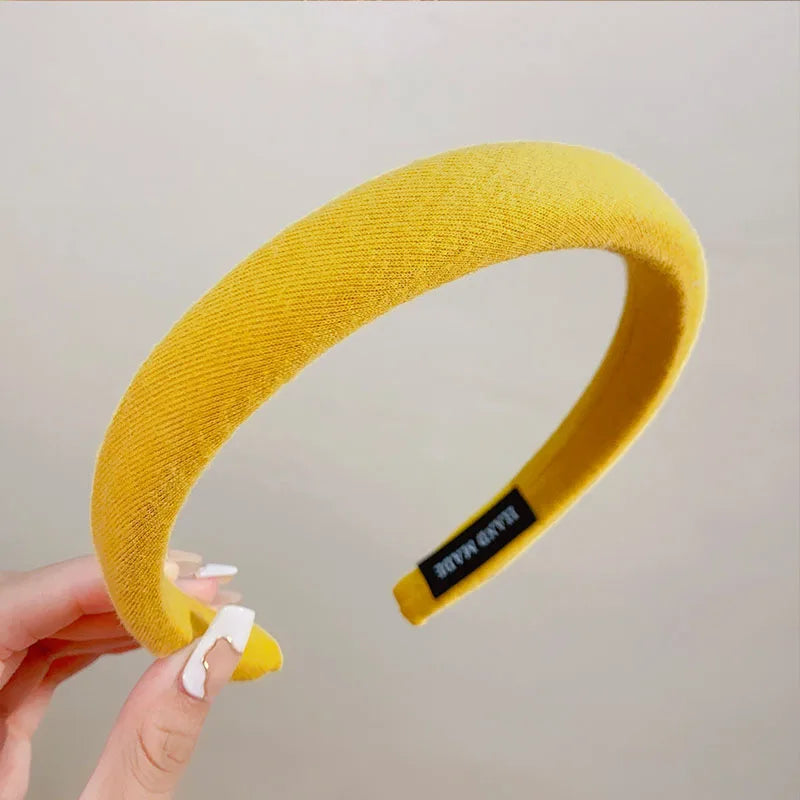 Colorful Spong Linen Headdress Simple Basic Face-washing Headband