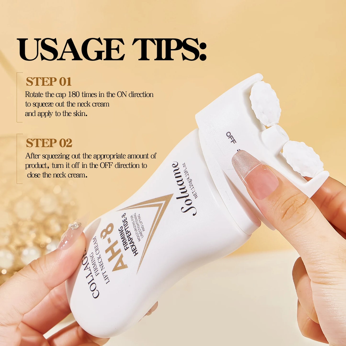 Collagen Neck Cream Moisturizing Lotion with Roller