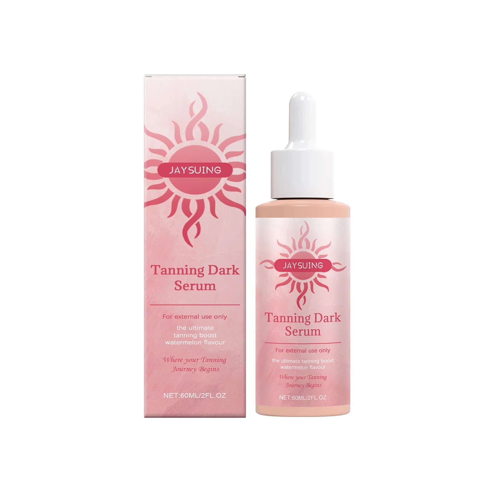 Tanning Dark Drops Watermelon Sunless Long-Lasting Bronzer Natural Wheat-Colored Skin Nourishing Vitamin E Face Body Self Tanner Peaceful Pleasures Health and Wellness 60ml boxed 60ml