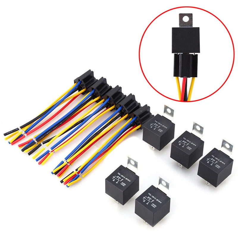 Waterproof 12V 40A 5-Pin Car Relay with Socket | Automotive