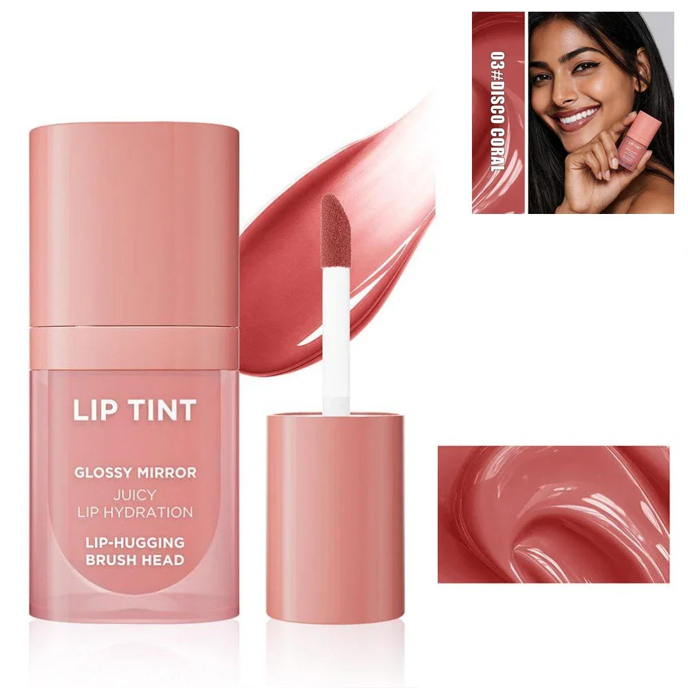 6 Colors Glossy Mirror Juicy Lip Tint Waterproof Non-stick Cup Long Lasting Moisturizing Lipstick High Shiny Lip Gloss Cosmetics Peaceful Pleasures Health and Wellness DISCO CORAL