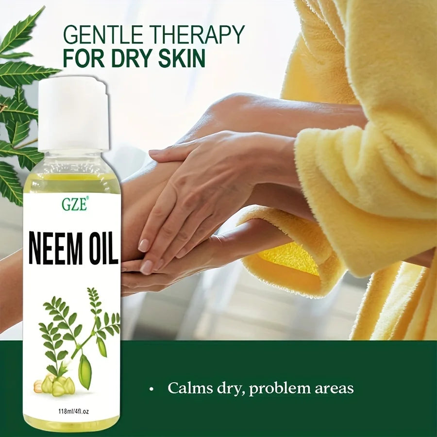 GZE Pure Neem Oil Cold-Pressed – Hair Growth, Skin & Nails Cold-Pressed Hair Oil Peaceful Pleasures Health and Wellness