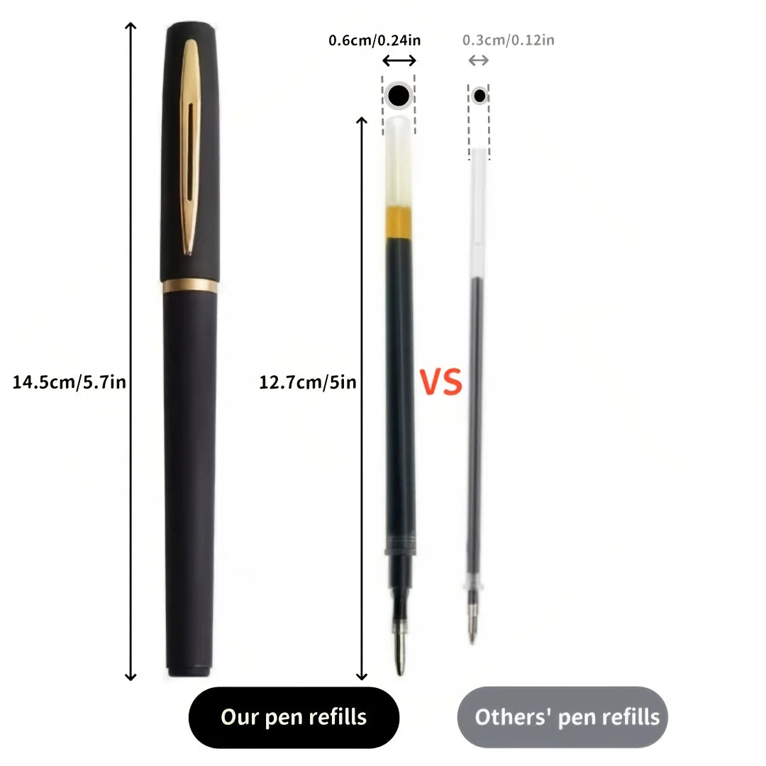 12-Piece Black Gel Pen Set – 2 Pens + 10 Refills | Smooth Writing