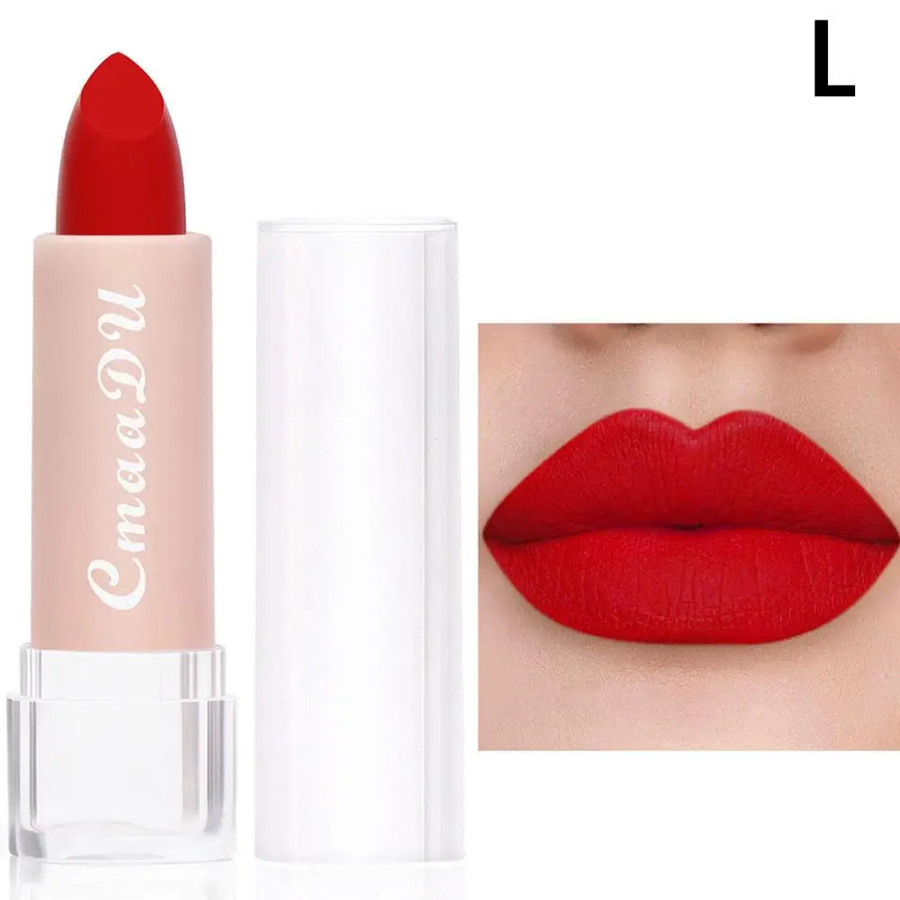 CmaaDu 15-Shade Matte Velvet Lipstick – Waterproof & Long-Lasting