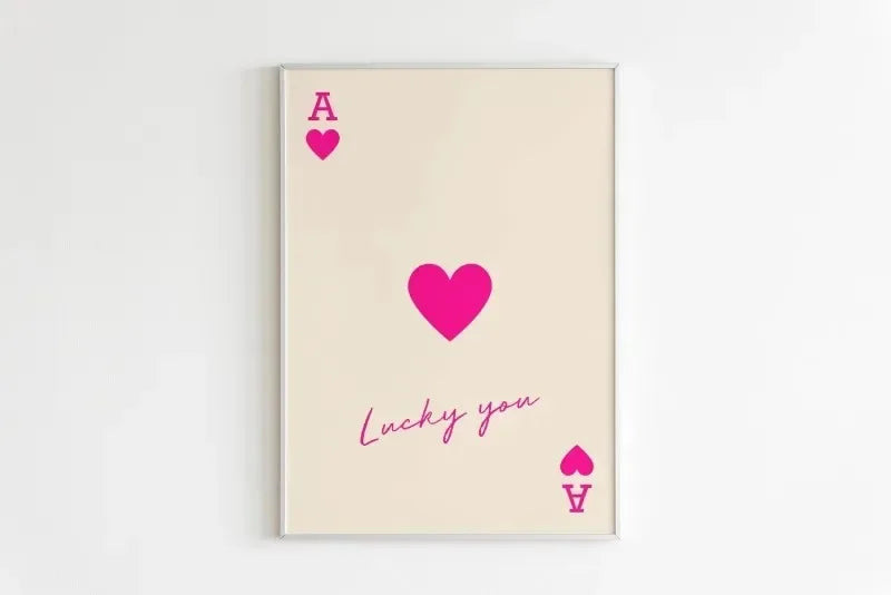 Queen of Hearts Kiss Lips Canvas Print | Lucky You Wall Art