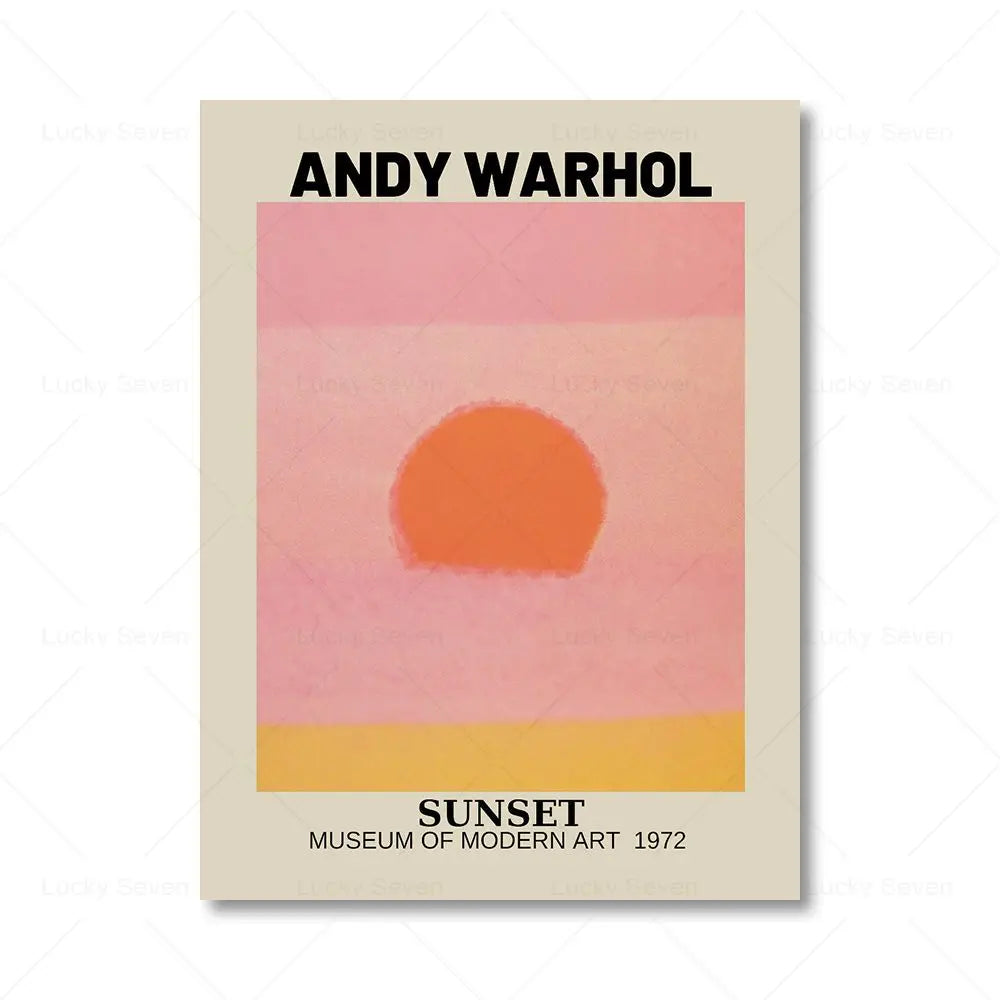 Andy Warhol Pop Art Canvas Poster Sunset Banana Tomato Soup Abstract Wall Art Modern Living Room Home Aesthetic Decor Peaceful Pleasures Health and Wellness