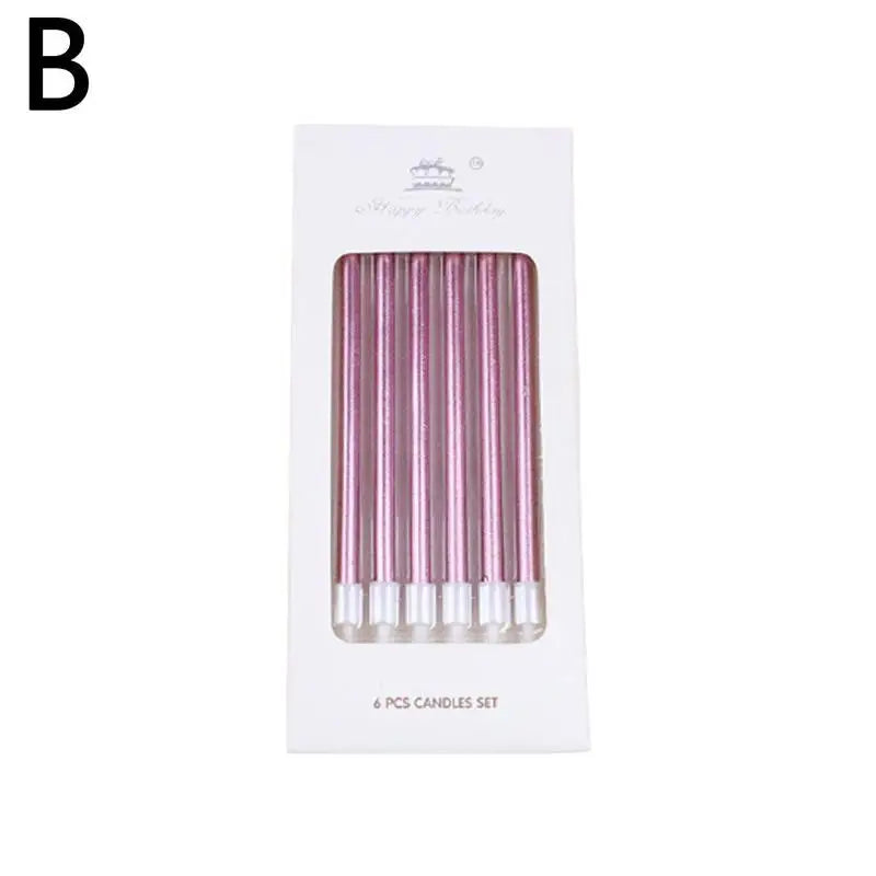 Gold & Silver Birthday Candles – Cake & Cupcake Toppers 6-Pack