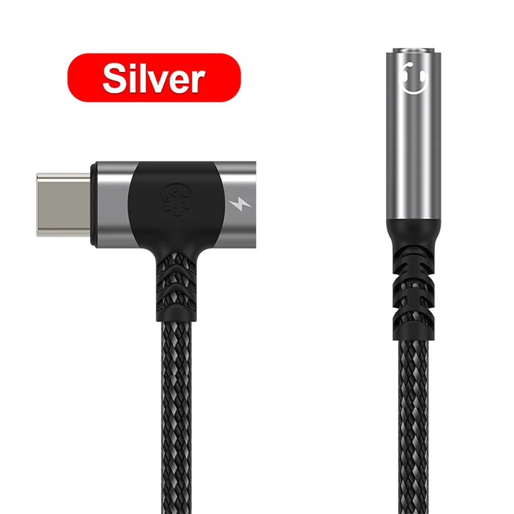 2-in-1 Type C to 3.5mm Jack Audio Adapter PD Charging Splitter Cable Converter for iPhone 15 Samsung Xiaomi Peaceful Pleasures Health and Wellness Silver