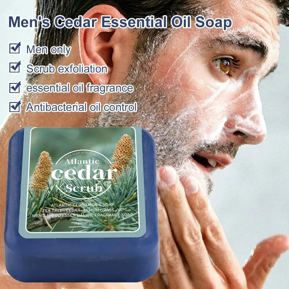 Men's Cedar Essential Oil Handmade Soap – Face & Body Bar