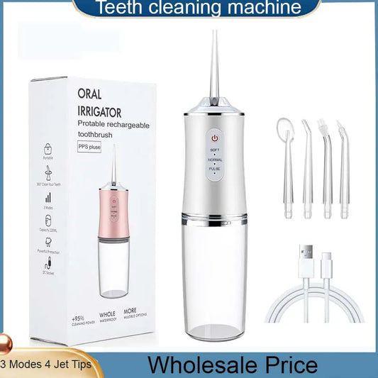 XMSJ Portable Oral Irrigator – USB Rechargeable, 3 Modes Oral Irrigator Peaceful Pleasures Health and Wellness