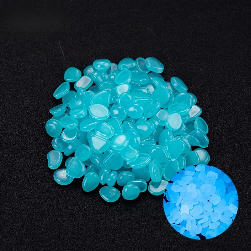 1200 Pcs Glow in the Dark Stones – Garden & Aquarium Pebbles Decorative Garden Pebbles Peaceful Pleasures Health and Wellness Blue 1200pcs