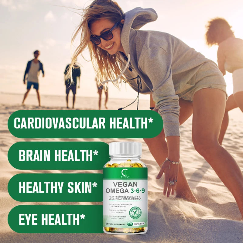 Omega-3 Fish Oil Capsules – Non-GMO, Gluten-Free | Nervous System, Skin, Hair & Stress Relief | 120 Count Peaceful Pleasures Health and Wellness
