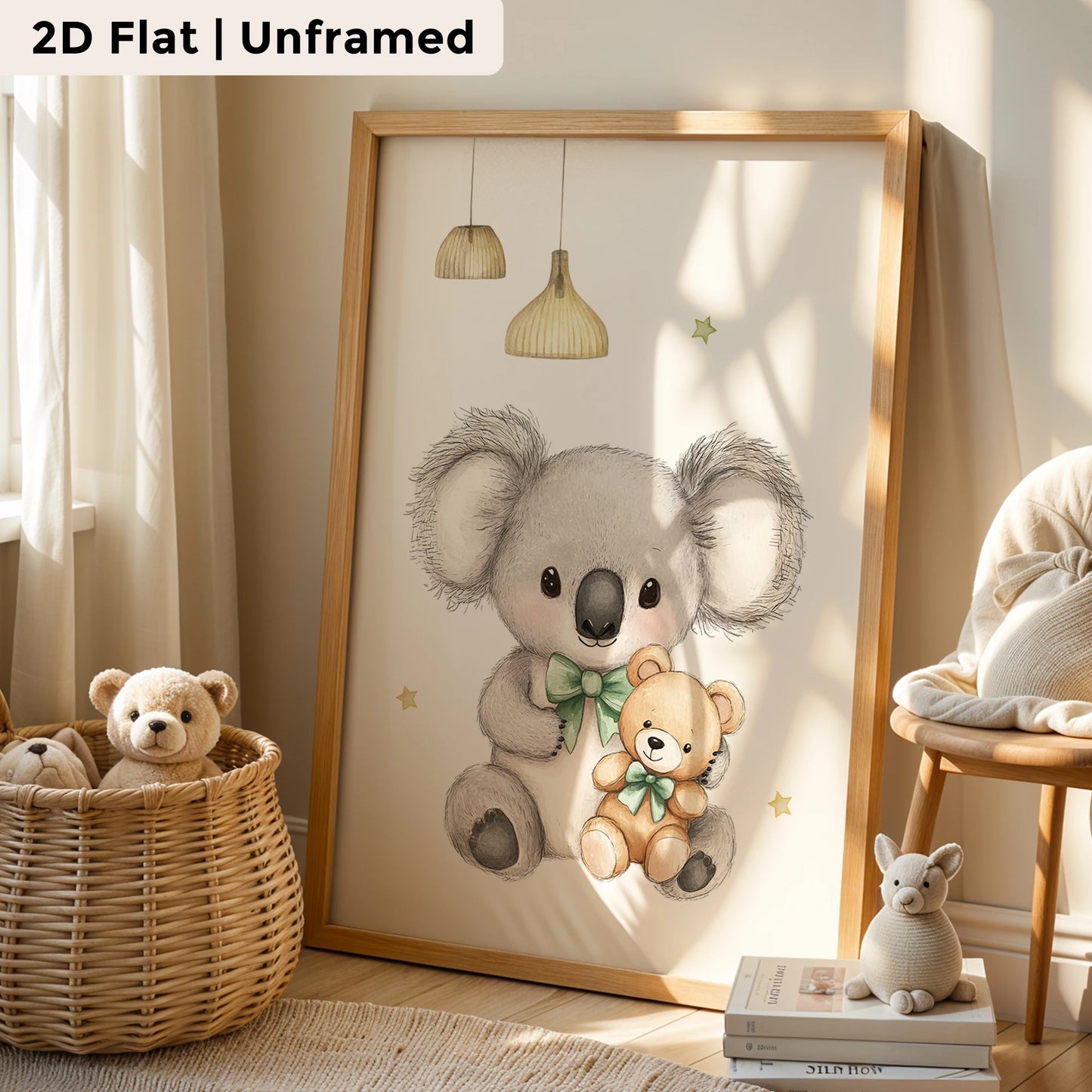 3-Piece Cartoon Koala Canvas Wall Art | Kids Room Decor