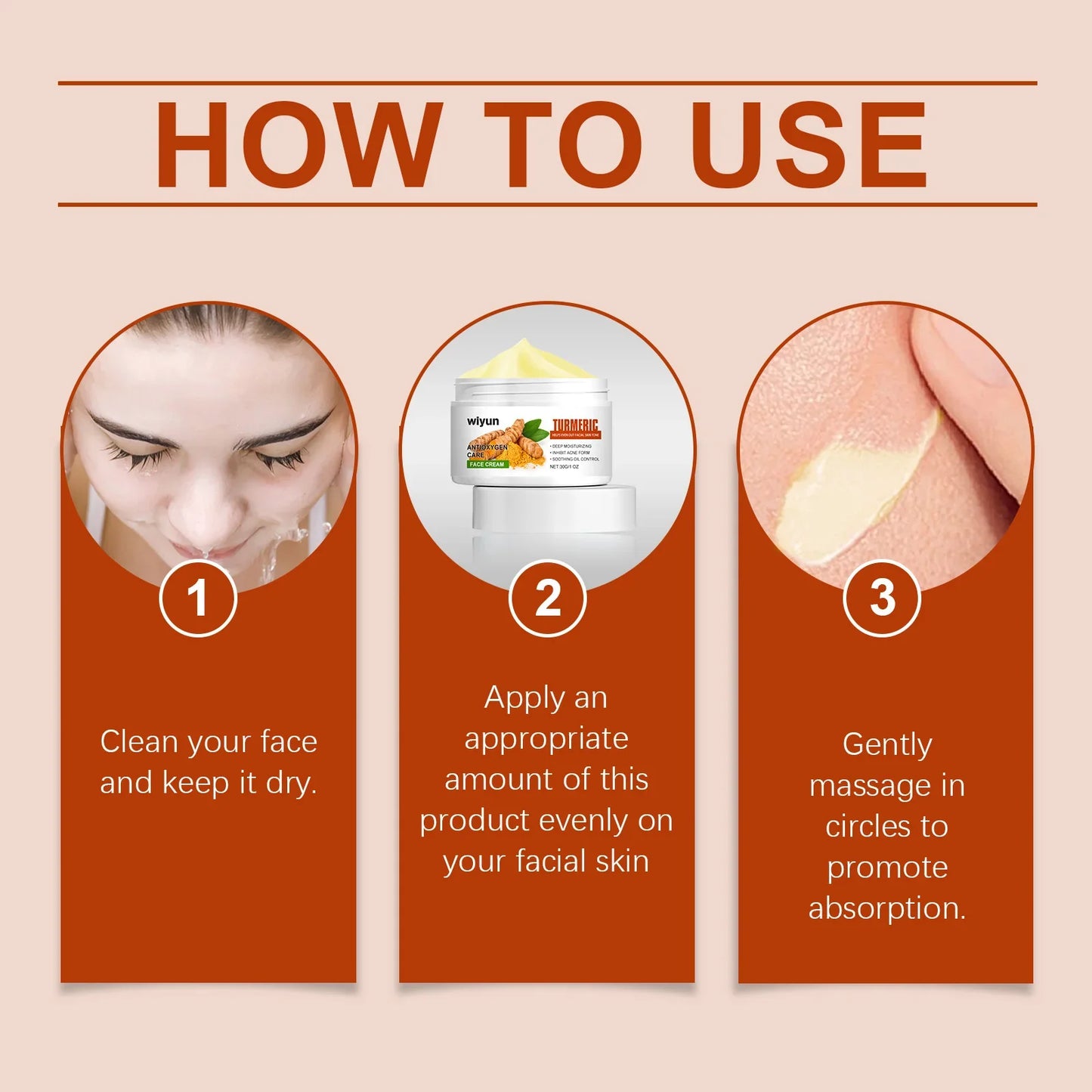 WIYUN Turmeric Face Cream – Brightening Freckle & Acne Repair