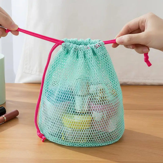 Nylon Mesh Drawstring Pouch – Travel & Cosmetic Organizer Mesh Drawstring Pouch Oasis Select