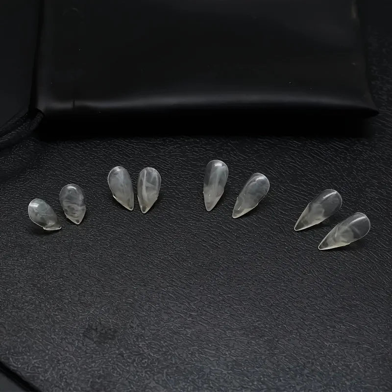 Transparent Resin Vampire Fangs – Halloween Décor 2pc/4pc