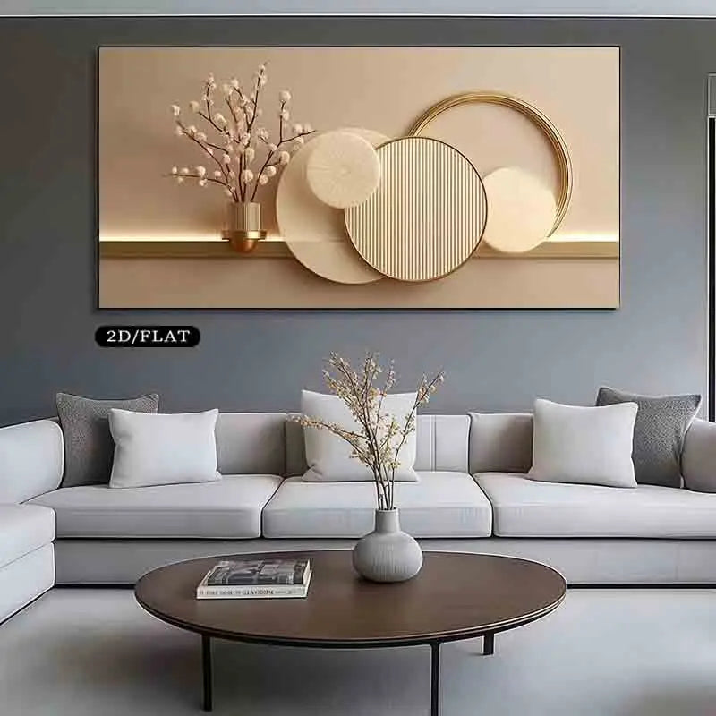 2D Flat, Large Unframed Canvas, Modern Minimalist Design. for Spaces Such As The Living Room, Bedroom, Kitchen, Office Decor Peaceful Pleasures Health and Wellness