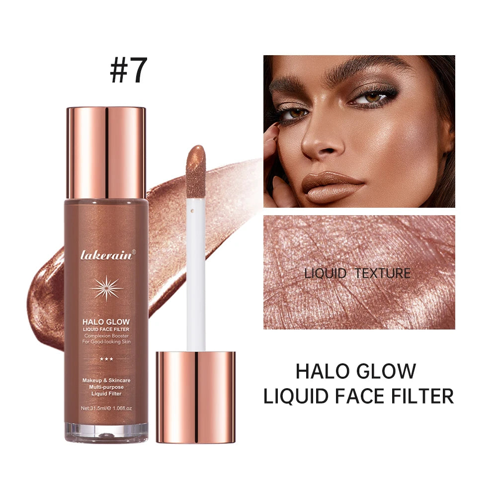Halo Glow Liquid Filter Liquid Highlighter Face Contouring Pearlescent Makeup Brightener Bronzer Glow Body Face Contour Shimmer Peaceful Pleasures Health and Wellness 7