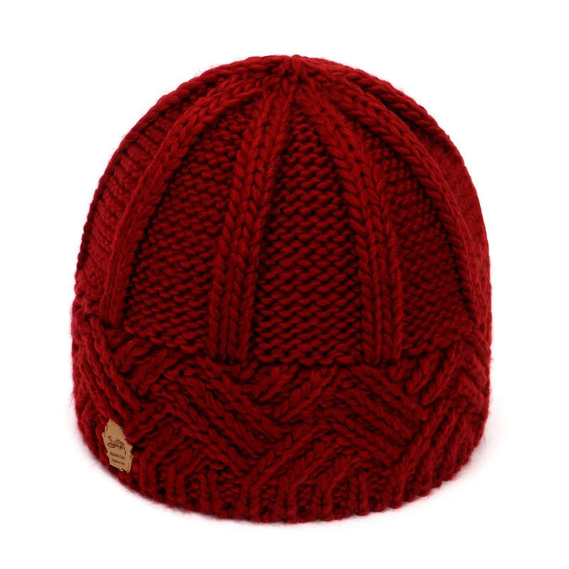 Women's 2026 Autumn Winter Beanie - Fashion Diamond Check Pattern, Soft Knitted Ski Cap, Vintage Warm Beanies Peaceful Pleasures Health and Wellness Red