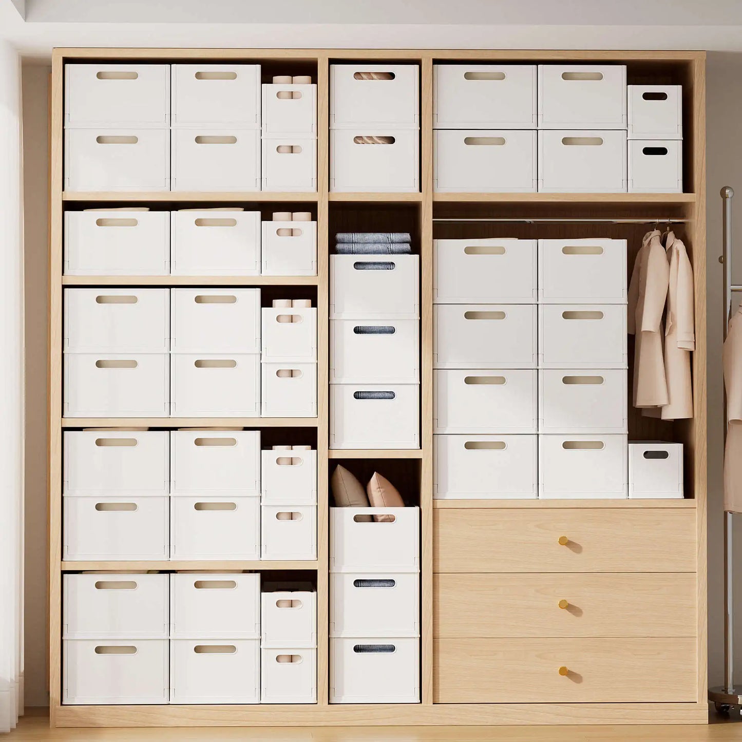 Foldable Clothes Storage Box: Large Capacity Organizer for Underwear, Pants & Wardrobe Items in Home Closets Peaceful Pleasures Health and Wellness