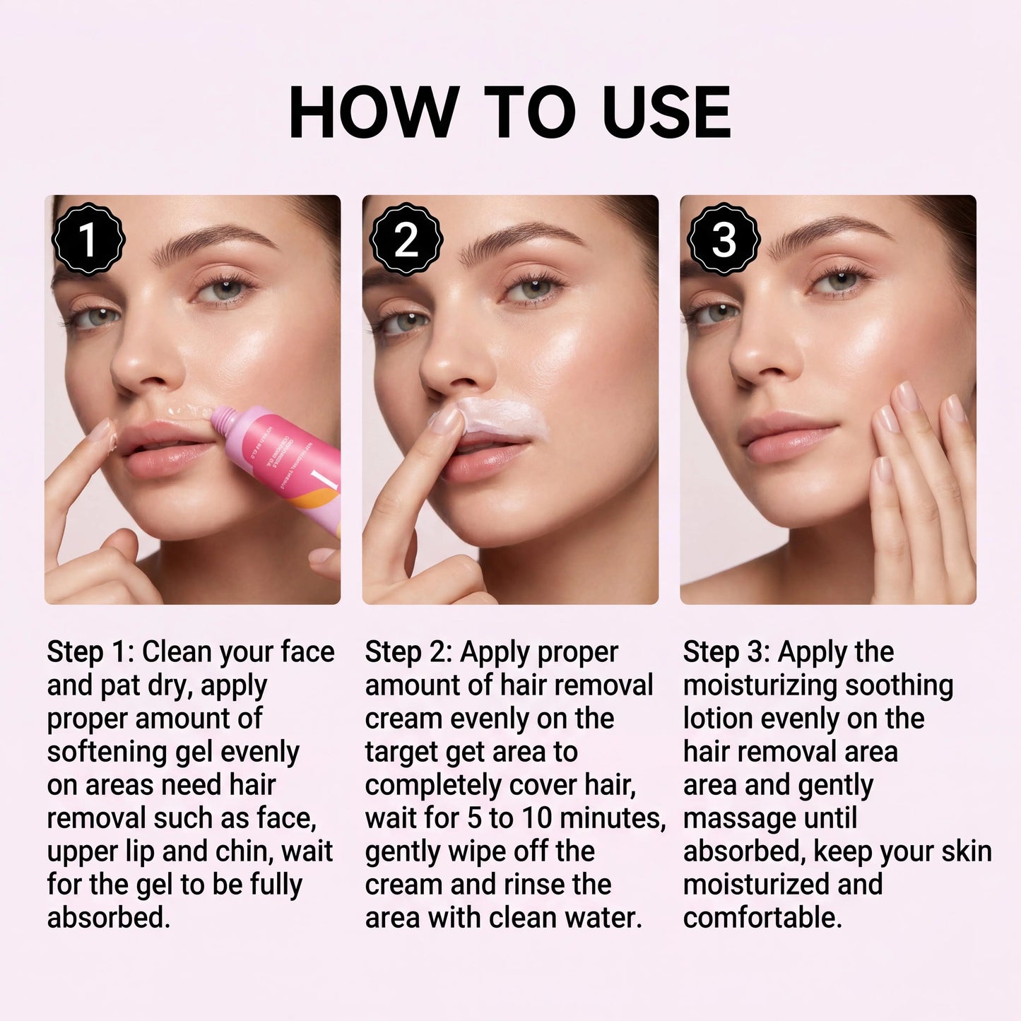 Painless Hair Removal Cream Kit For Face & Body Fast Acting Gentle Formula Soothe Redness Deep Hydrating Repair Depilatory Cream Peaceful Pleasures Health and Wellness
