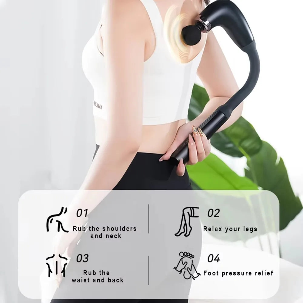 2025 New Smart Fascia Gun Electric Massager Massage Hammer Electric Fascia Gun Home Handheld Hammer Back Artifact Christmas Gift Peaceful Pleasures Health and Wellness