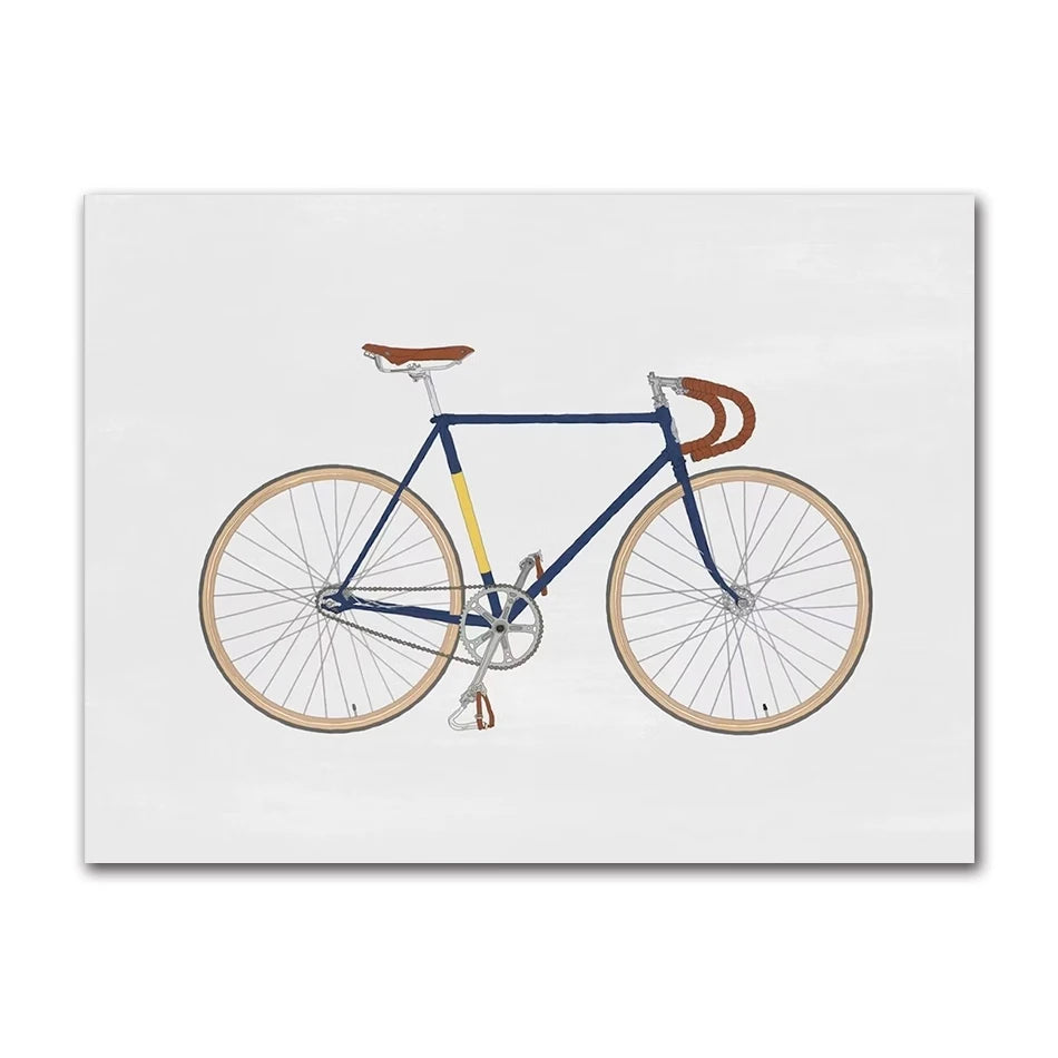 Minimalist Landscape Canvas Wall Art | Bicycle Surf Lake House