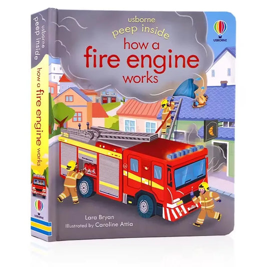 Usborne Peep Inside How Fire Engine Works 3D Flap Picture Books Kids Peaceful Pleasures Health and Wellness